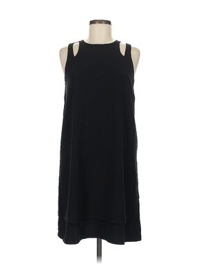 Carolina Belle Montreal Black Shoulder Cutout Layered Shift Dress Size 10